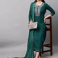 Women Green Viscose Rayon Kurta Pant Dupatta Set