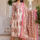 Floral Printed Regular Pure Cotton Kurta with Trousers & Dupatta