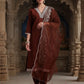 Women Silk Blend Kurta Pant Dupatta Set
