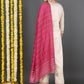 Off White Floral Yoke Design Regular Thread Work Kurta With Trousers & Dupatta