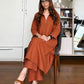 Cotton Blend Rust Shirt Collar Ethnic Wear