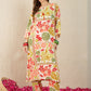 Floral Printed Round Neck Kurta With Trouser - Amy's Cart