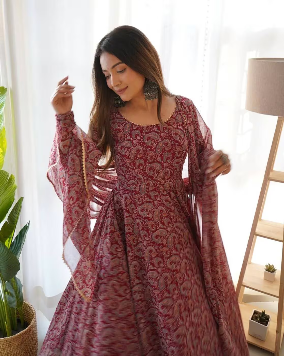 Women Paisley Print Flared Kurta with Pants & Dupatta