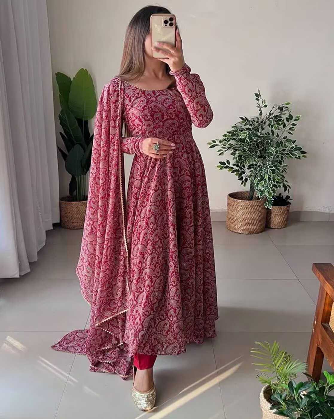 Women Paisley Print Flared Kurta with Pants & Dupatta