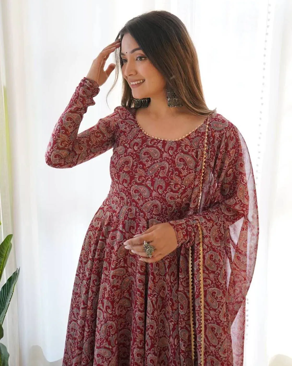 Women Paisley Print Flared Kurta with Pants & Dupatta