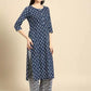 Women Blue & White Comfy Kurta and Palazzo Set