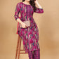 Women Cotton Rayon Kurti Pant Set