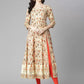 Women Navy Blue & Orange Printed Kurta Set