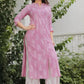 Women Pink Viscose Rayon Kurta Palazzo Set