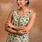 Women Sleeveless Cotton Blend Kurti Pant Set