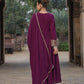 V-Neck Yoke Design Empire Sequinned Empire A-Line Kurta With Trousers & Dupatta