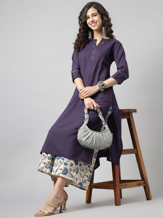 Women Regular Sequinned Kurta with Palazzos