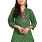 Womens Green Cotton Blend Kurta Set