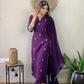 Women Purple Cotton Blend Kurti Pant Dupatta Set