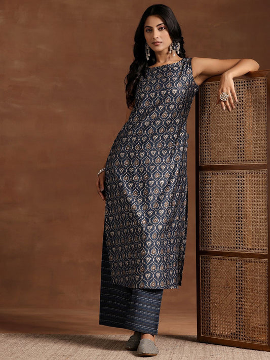 Women Ethnic Motifs Printed High Slit Kurta with Palazzos