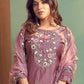 Floral Embroidered Regular Thread Work Kurta With Trousers & Dupatta