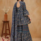 Women Floral Printed Empire Kurta with Sharara & With Dupatta
