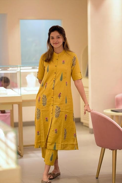Women's Rayon Viscose A-Line Printed Kurta with Pant - Amy's Cart