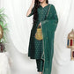 Women Green Silk Blend Kurta Pant Dupatta Set