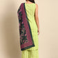 Women Striped Pure Cotton Kurta With Palazzos & Dupatta