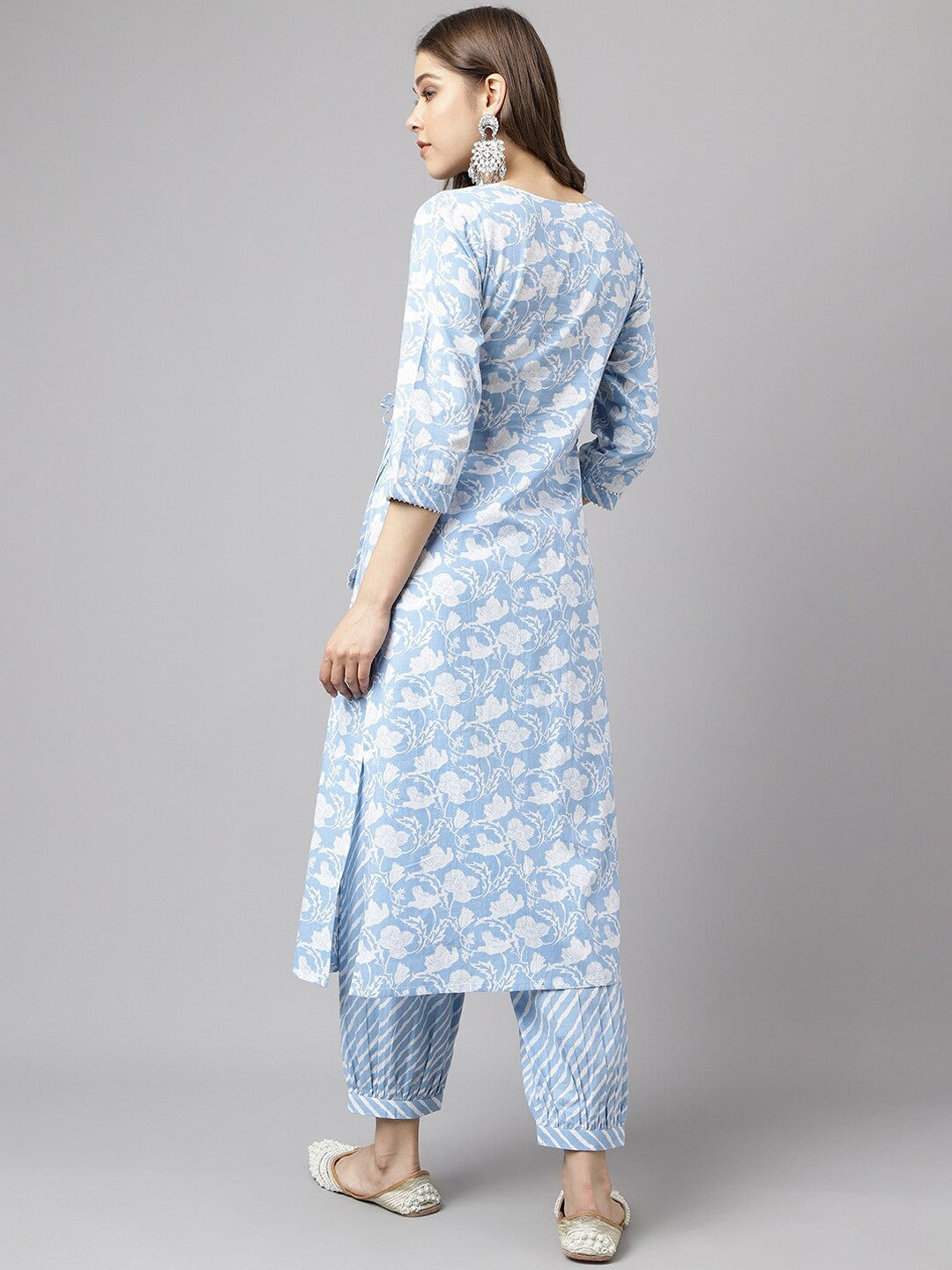 Floral Printed Pure Cotton Kurta with Salwar