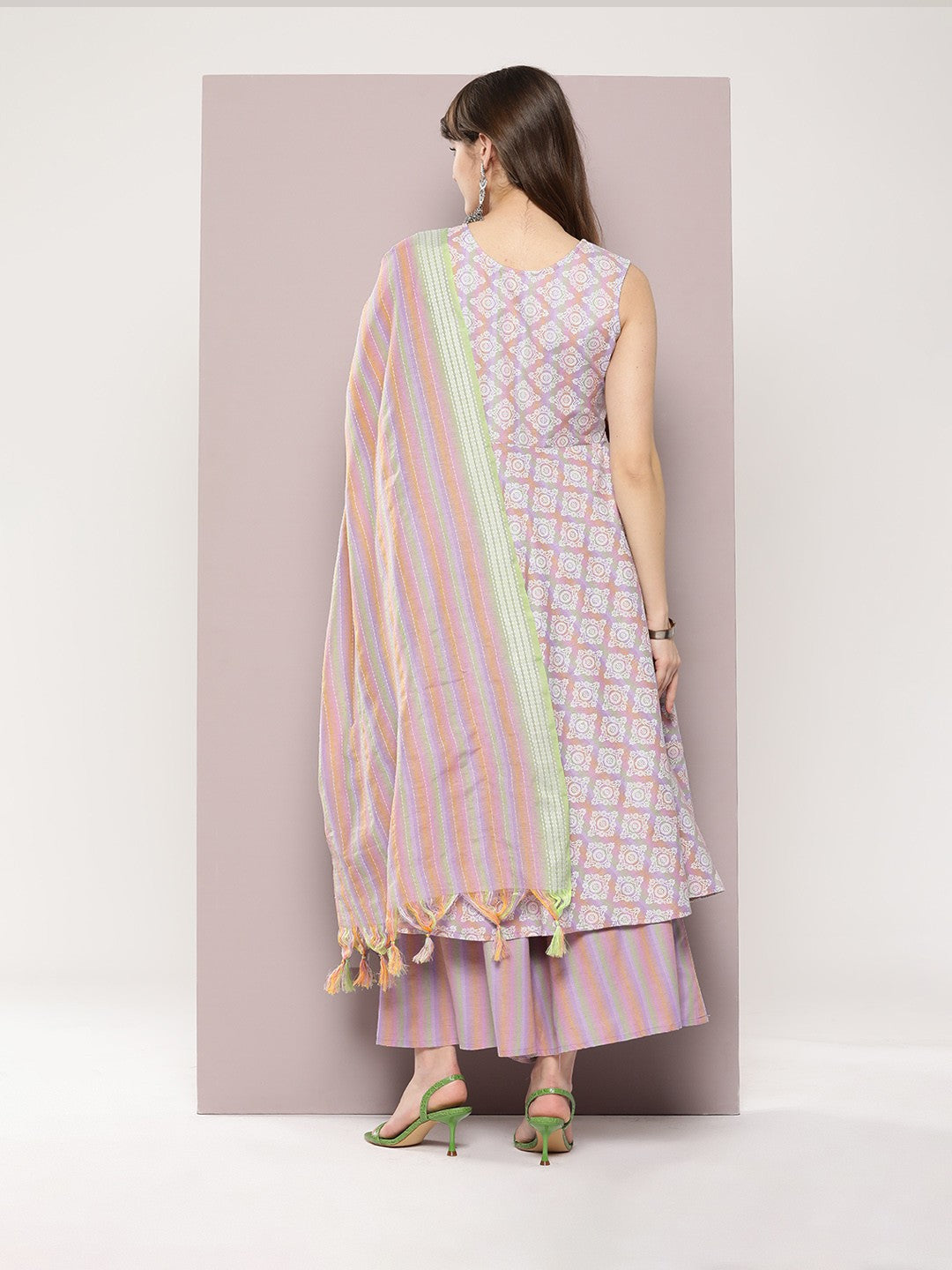 Ethnic Motifs Printed Kurta with Palazzos & Dupatta