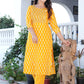 Women Yellow Viscose Rayon Kurta Pant Set