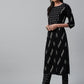 Women Black & White Pure Cotton Printed Kurta with Trousers & Dupatta