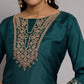 Women Teal Silk Blend Kurta Pant Dupatta Set