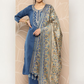 Women Embroidered Thread Work Kurta With Trousers & Dupatta