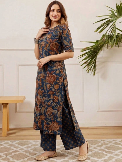 Women Printed Regular Kurta with Palazzos