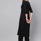 Women Black Viscose Rayon Kurta Palazzo Set