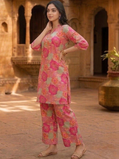 Floral Printed Tunic with Palazzos