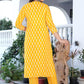 Women Yellow Viscose Rayon Kurta Pant Set