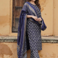 Printed Gotta Patti Kurta With Trousers & Dupatta