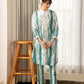 Shibori Dyed Mandarin Collar Straight Kurta With Trousers