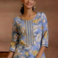 Floral Printed Gotta Patti Pure Cotton Straight Kurta With Trousers