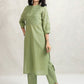 Women Floral Embroidered Regular Thread Work Pure Cotton Kurta with Trousers