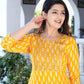 Women Yellow Viscose Rayon Kurta Pant Set