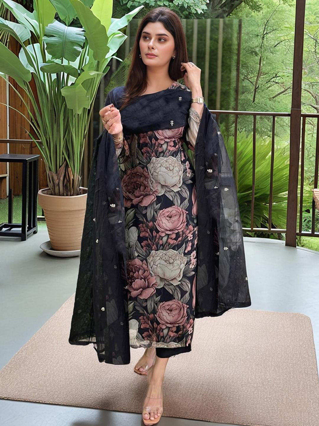 Women Printed Viscose Rayon Kurta Sets