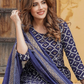 Printed Gotta Patti Kurta With Trousers & Dupatta