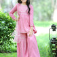 Girls Floral Motifs Printed Empire Gotta Patti Kurta & Sharara with Dupatta
