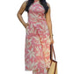 Women's Pink Rayon Blend Straight Printed Kurta with Pant