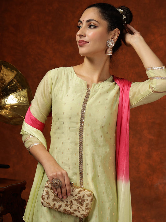Silk Blend Kurta Pant Dupatta Set