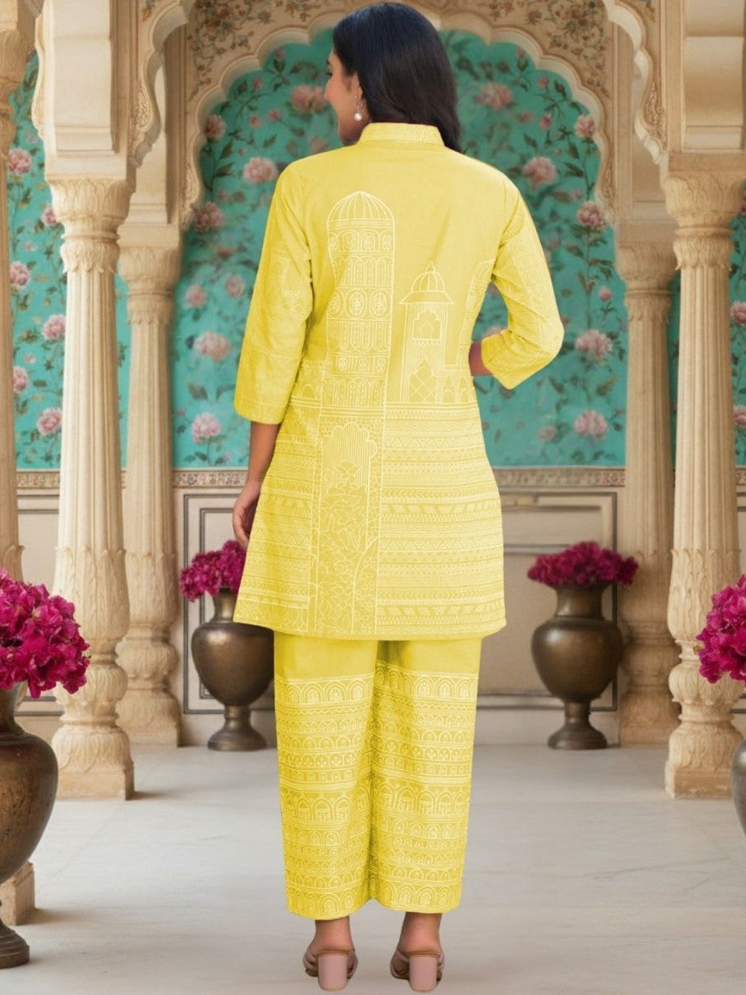 Women Ethnic Motifs Printed Regular Kurta with Palazzos - Amy's Cart