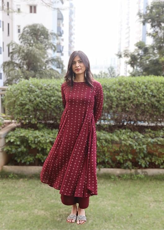 Soft Rayon Anarkali Kurta with Pant