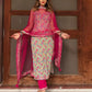 Women Floral Cotton Blend Kurta Pyjama Dupatta Set