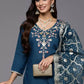 Women Blue Silk Blend Kurta Pant Dupatta Set