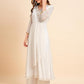 Women's Georgette Lurex Layered Ethnic Wear Kurta (Kurta dress only)