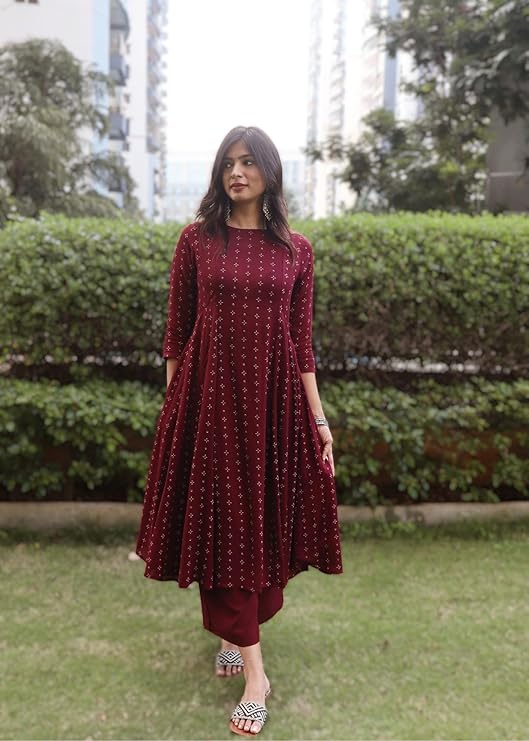 Soft Rayon Anarkali Kurta with Pant